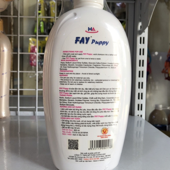 Dầu tắm FAY Puppy 800ml